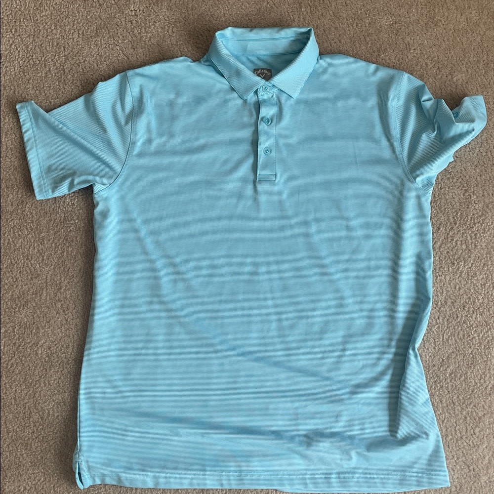 Callaway Aqua Striped Polo Shirt